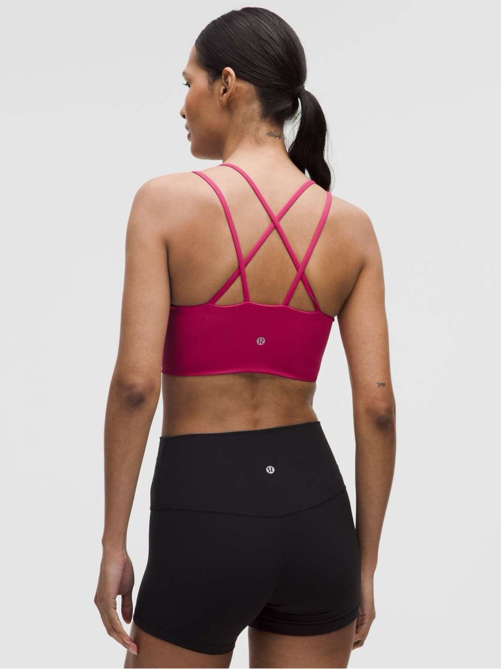 Lululemon Like a Cloud Ribbed Longline Bra B/C Cups Raspberry Coulis Size 10